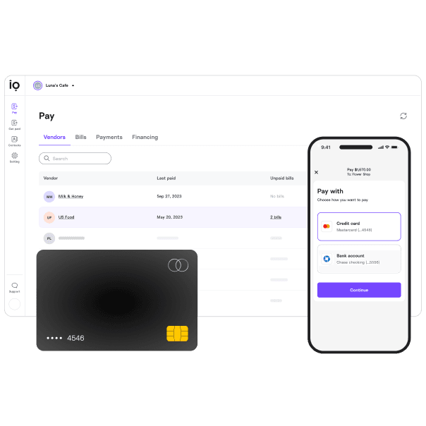Desktop dashboard showing payment interface